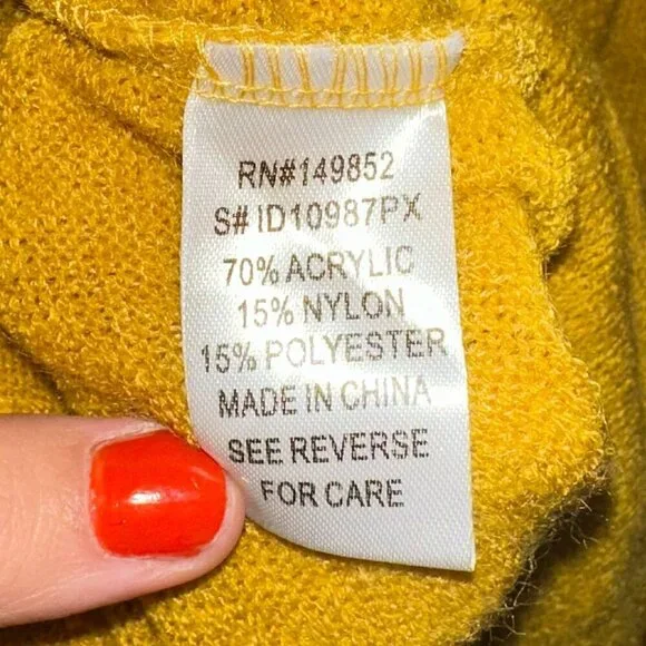 Mustard Yellow Bell Sleeve Knee Length Dress Keyhole Sweater Dress 2xl 3xl - Picture 5 of 11